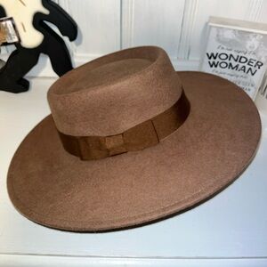 Nine West Tan Wide-Brim Hat